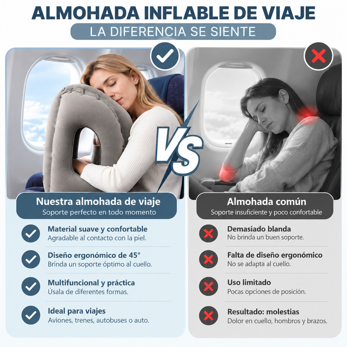 CozyCloud™ - Almohada de Viaje Inflable