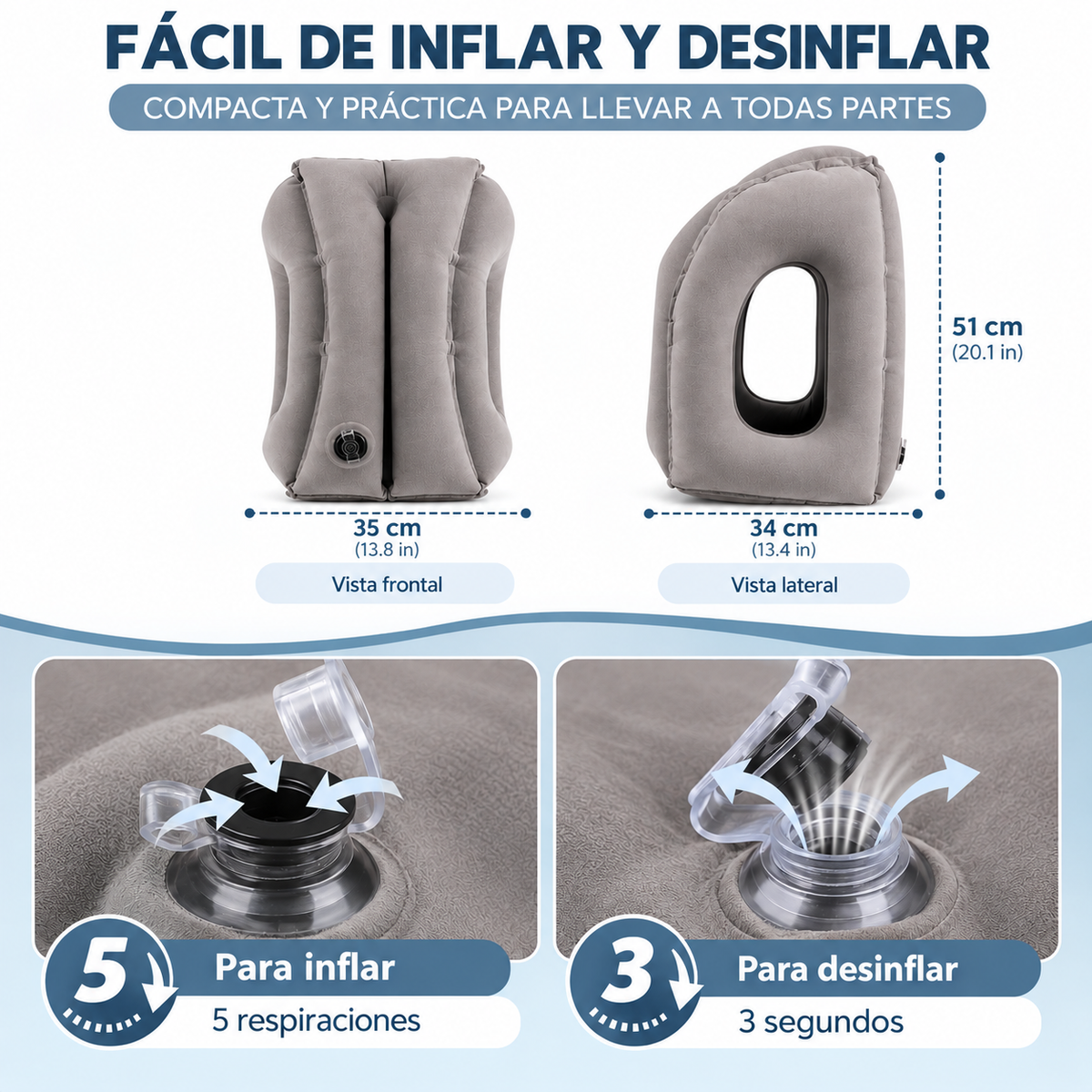 CozyCloud™ - Almohada de Viaje Inflable